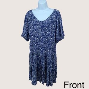 Aventura Clothing Francesca Milkmaid Dress Women's Blue V Neck Short Sleeve